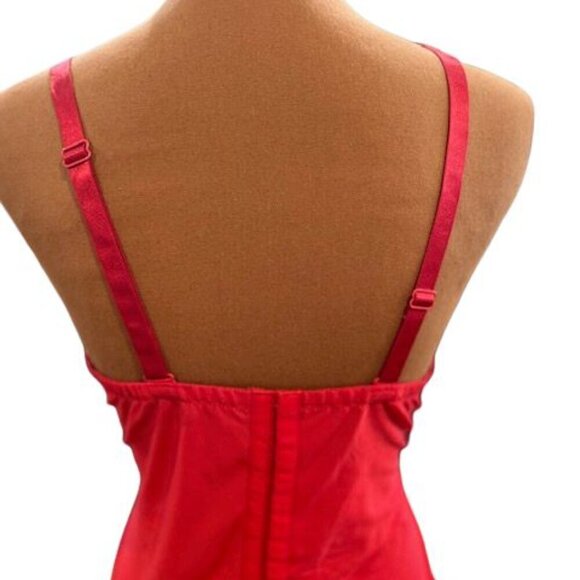 Torrid Intimates Red Corset with Black Lace and Ruffled Hem with Boning Built-In - Picture 6 of 8